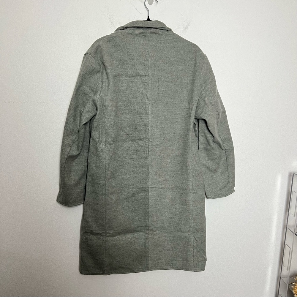 NWT Petal & Pup Long Grey Coat Lightweight Single Button Collared Coat - Picture 8 of 9